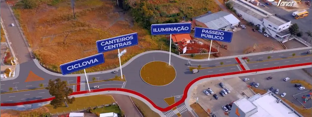 Projeto de mobilidade urbana com ciclovia e iluminação